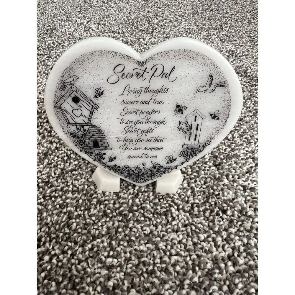 Heart-Shaped Secret Pal Plaque with stand